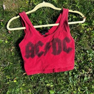 AC/DC red crop top | Size: Small
